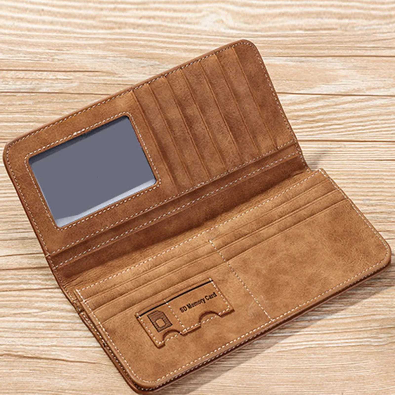 New Mens Wallet Long Wallet Mens Retro Style Men Large Capacity Wallet Bag Luxury Design Men Multi Card Wallet XJ250806