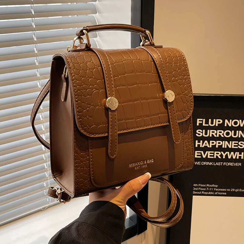 Leather backpack - crocodile leather - embossed texture, high-end niche design, fashionable ideal choice - smart women's work and social occasion