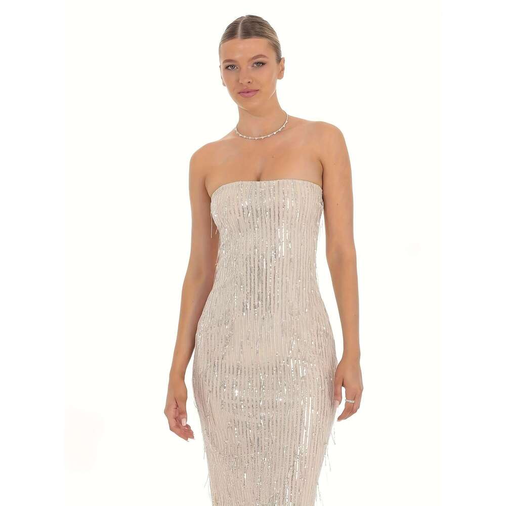 Elegant Womens Pearlescent Off-the-shoulder Bridal Gown with Galactic Strappy Back for Weddings & Parties prom