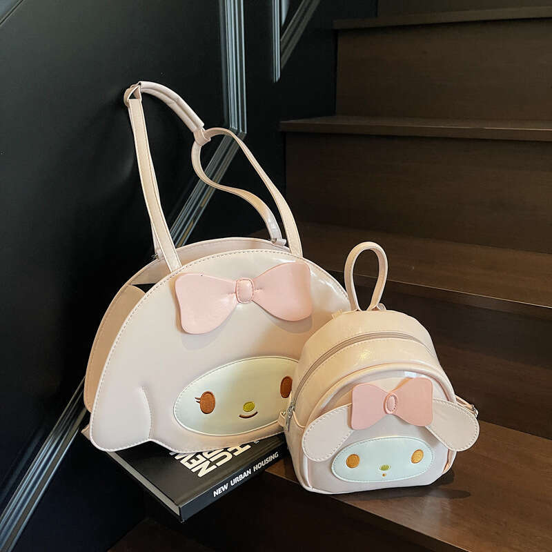 High-Quality Fashion Bowknot Handbag and Shoulder Bag for Women Cute Cartoon Fresh Patchwork Backpack