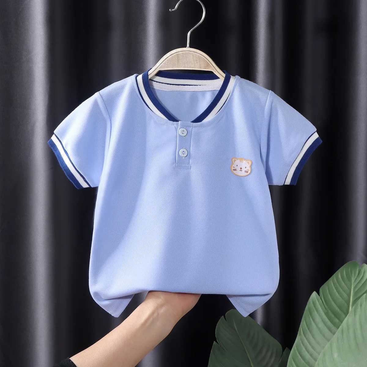 2025 Summer Boys New Childrens T-shirt Boys Short Sleeve Polo Shirt Casual Top for Small and Medium-sized Children X250806