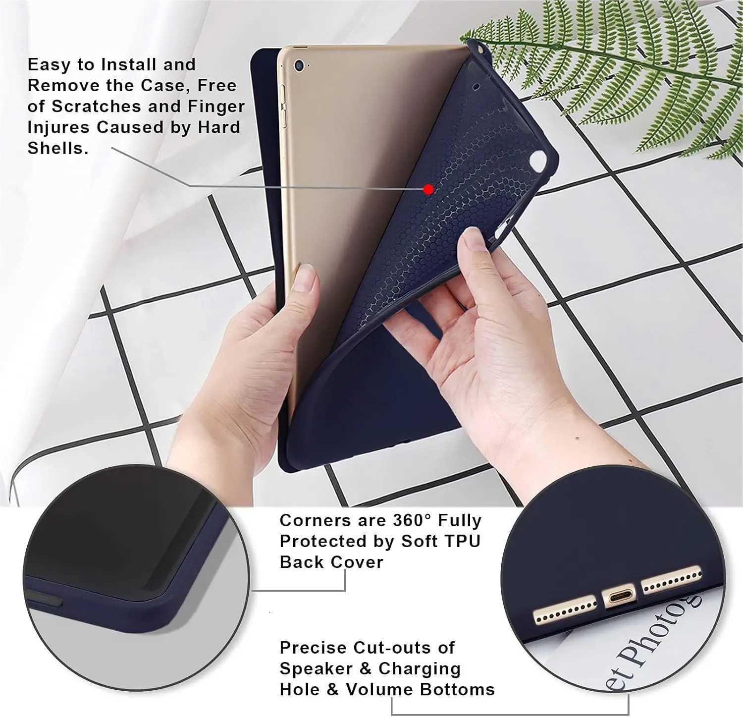 Y Folded Case for iPad Pro 11 2018-2024 Cover iPad Air 11 2025 A16 11th 10th 10.9 Shell iPad Air 2 3 4 5 Mini 6 7 A17 pro Cover T250806