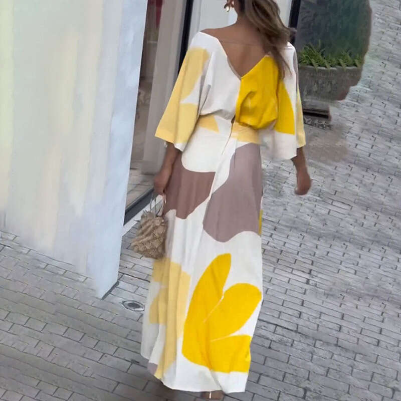 New Women's Elegant Commuting Fashion A-Line Loose Three-Quarter Sleeve Dress 661 B5