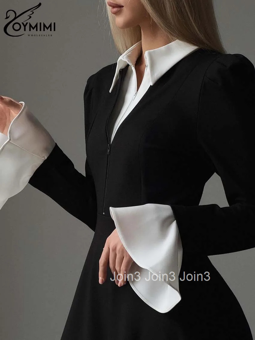 Elegant Blue Cotton Womens Dresses Fashion Lapel Short Sleeve Button Dresses Autumn New High Waisted Pleated Mini Dress