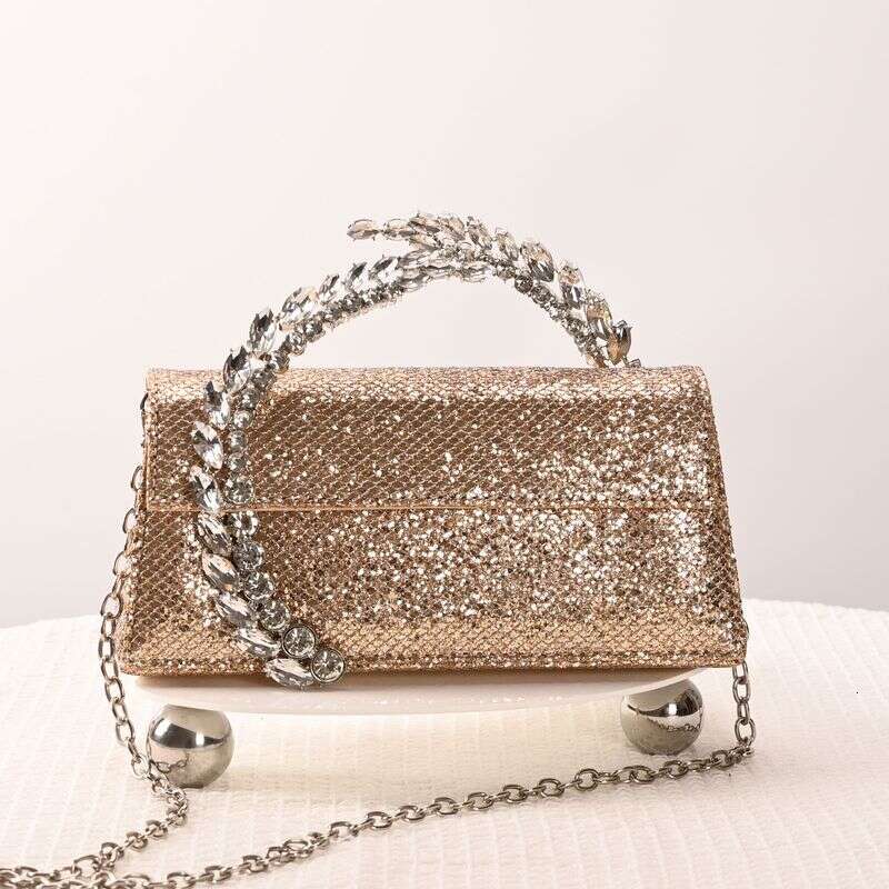 Trendy Rhinestone-Encrusted Satin Handbag Clutch Rhinestone Evening 2025 New Women's Bag