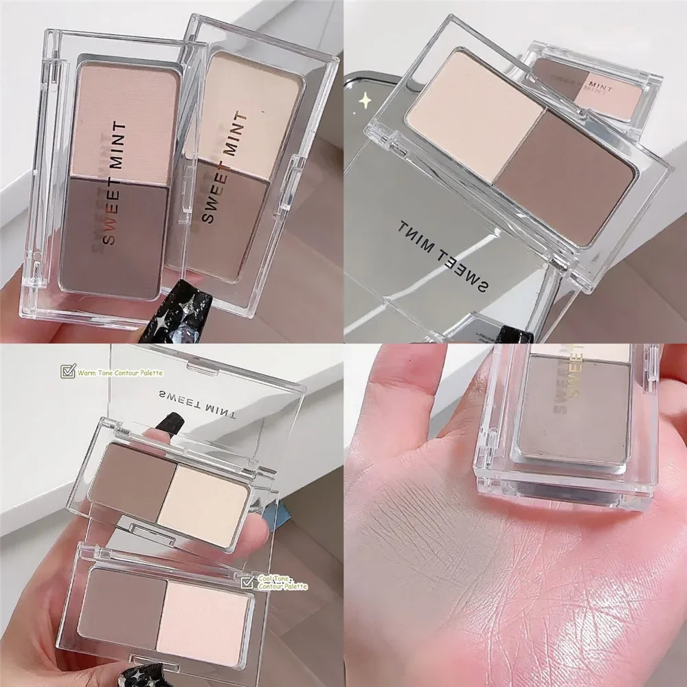 Two-color Nose Shadow Powder Highlighter Contouring Palette Side Shadow V Face Matte Brightening Multifunction Makeup Palette 250730