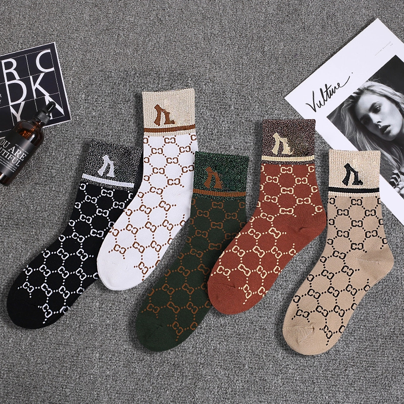 Men's Designer Sports Socks Men's and Women's Socks Five Pairs Of Luxury Brand Winter Fashion Letter Printed Embroidered Cotton Warm Socks