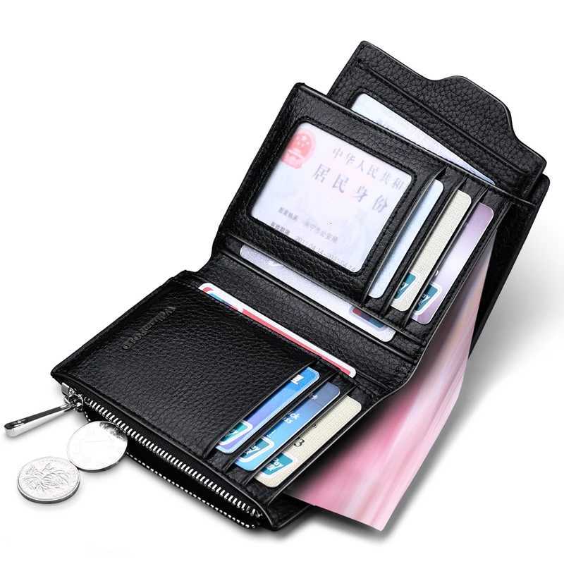 Mens Short Wallet Personalized Leather Card Holder Fashionable Business ID WalletXJ250806