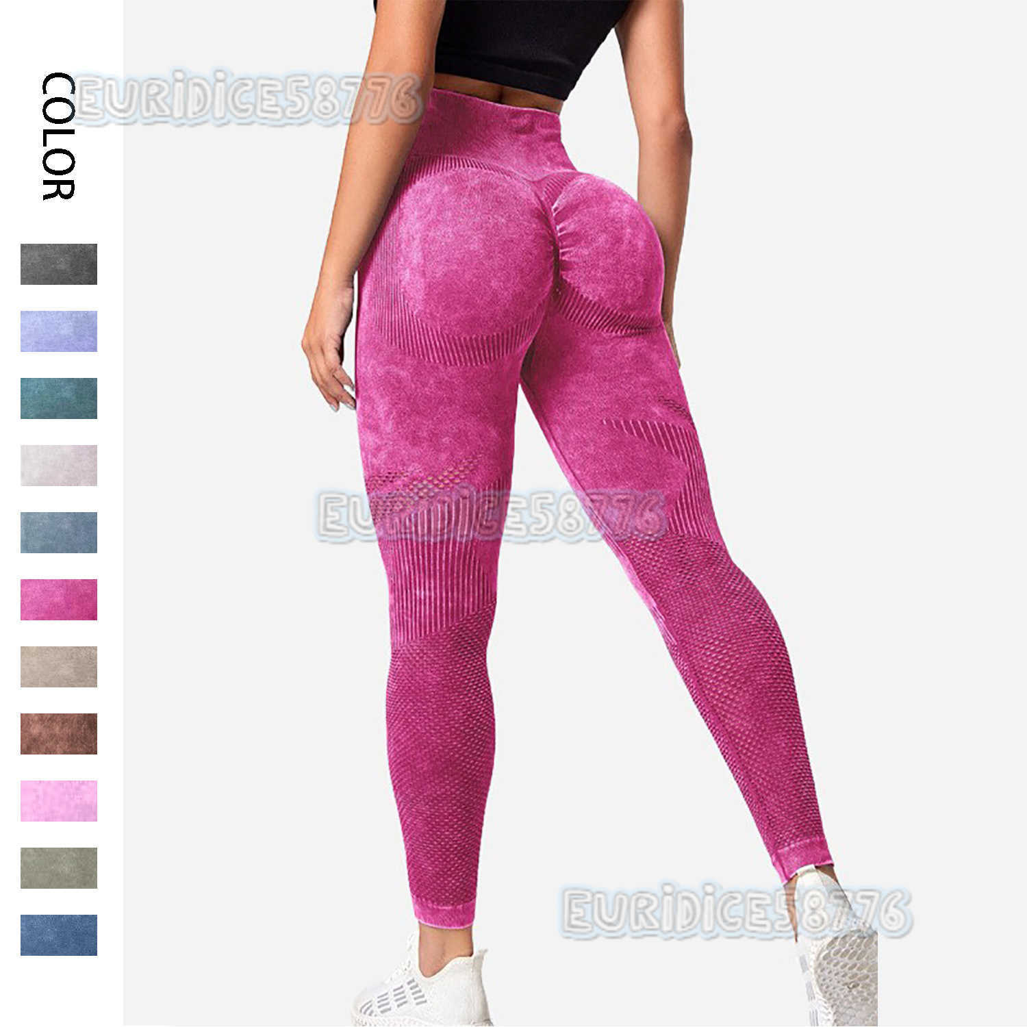 Hollow Seamless Yoga Pants High Waist Peach Butt Women Washed Matte Tight Sports Pants New Hip Lift Fitness Pants H250806