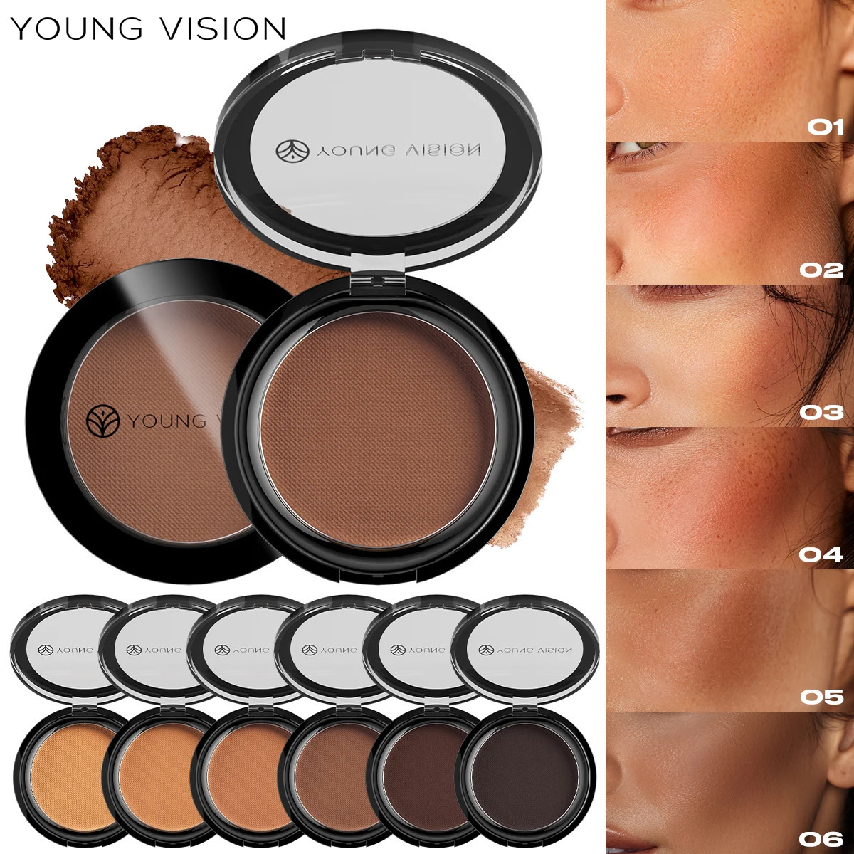 Silky Matte Bronzer Setting Makeup Contour Powder Long lasting 3D Face Shaping Concealer Deep Contouring Nose Shadow Palette 250730