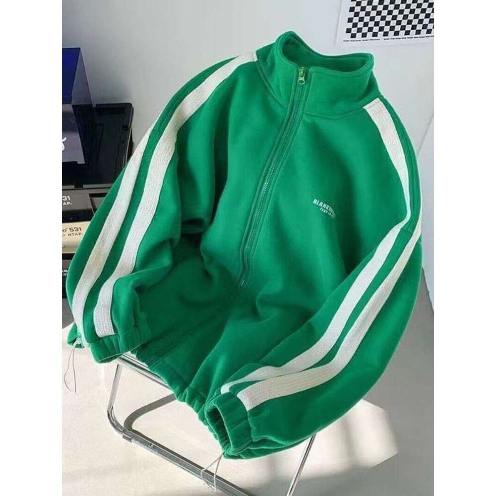 Juspinice Spring Autumn Two-Piece Hooded Jacket Zipper Sweatshirt Pants Y2k Street Casual Sports Suit Men Clothing