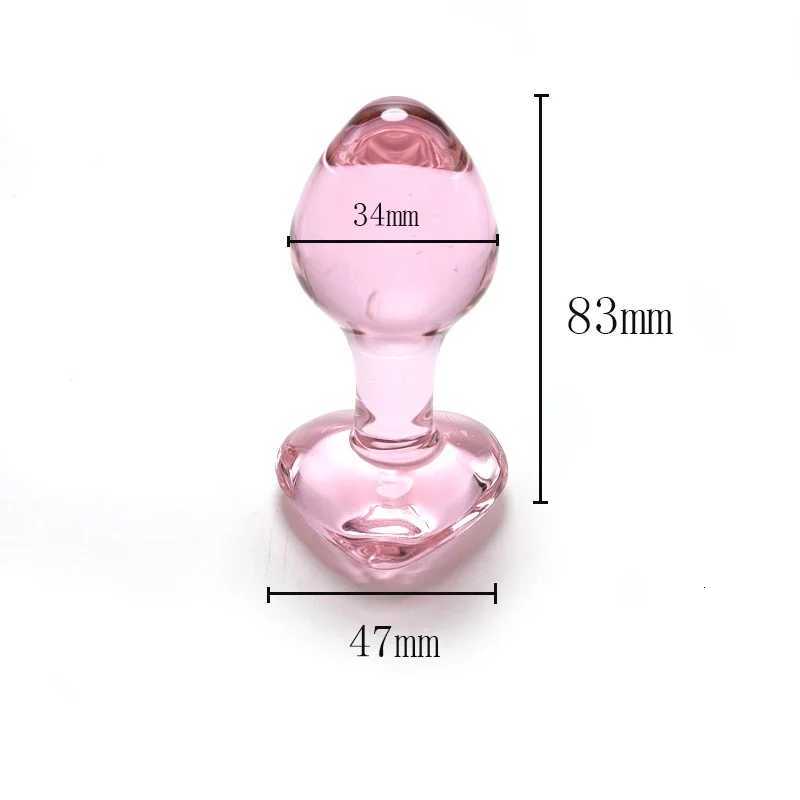 Cute Heart Glass Butt Plug Sex Toy Explore Ball Bullet Ass Masturbation for Women Men Gay Stimulate Orgasmic Lesbian Anus Game XJ250806