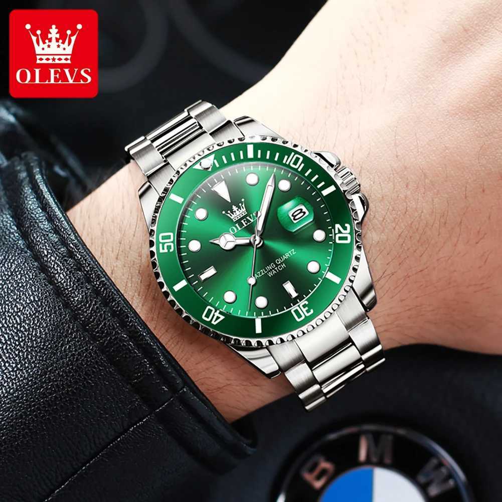 OLEVS Mens es 5885G Top Brand Classic Luxury Fashion Original Quartz for Men Diving Timing Bezel Waterproof Luminous W250806