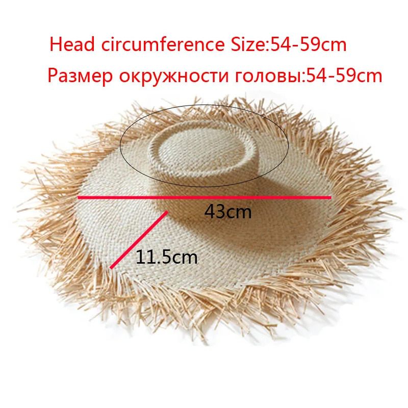 Natural Raffia Straw Hat Summer Hat Women Large Wide Brim Sun Protection Sun Hats Lady Gilrs Holiday Panama Beach Hat 250805