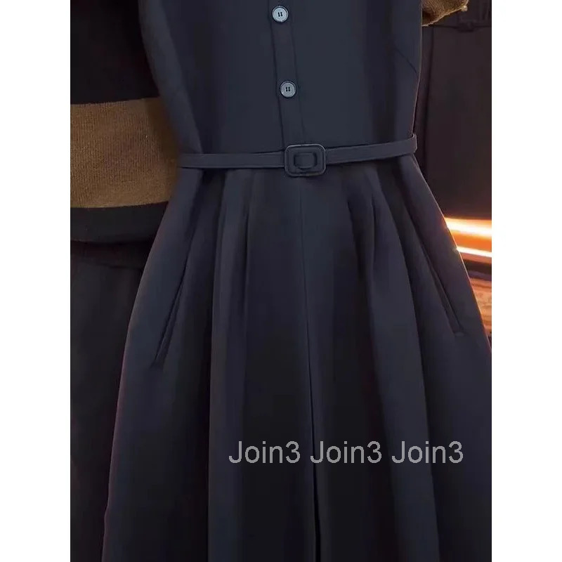 Elegant French Style Commute Dress Hepburn Wind Versatile New Slimming High Quality Full Sleeve Ankle Length Dress