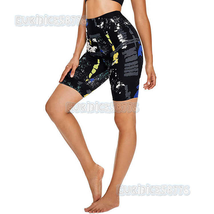 Summer Five-point High-waisted Printed Leggings Ladies Yoga Pants Slim Fit Sports Pants Casual Pants Womens Clothing H250806