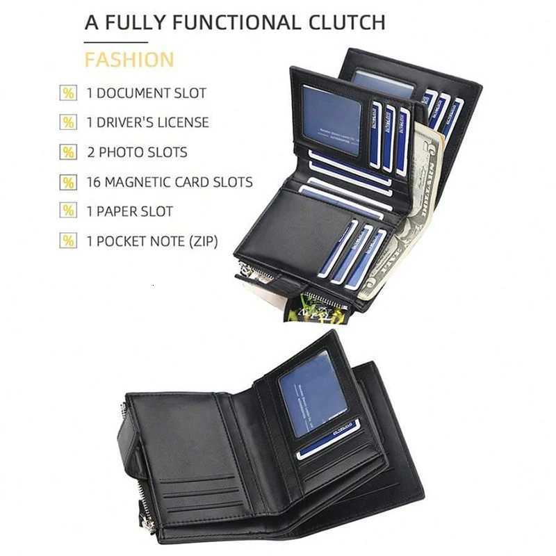 holder Wallet for men and women Purse RFID Blocking Men Leather Wallet Money Bag Wallet best gifts for menXJ250806