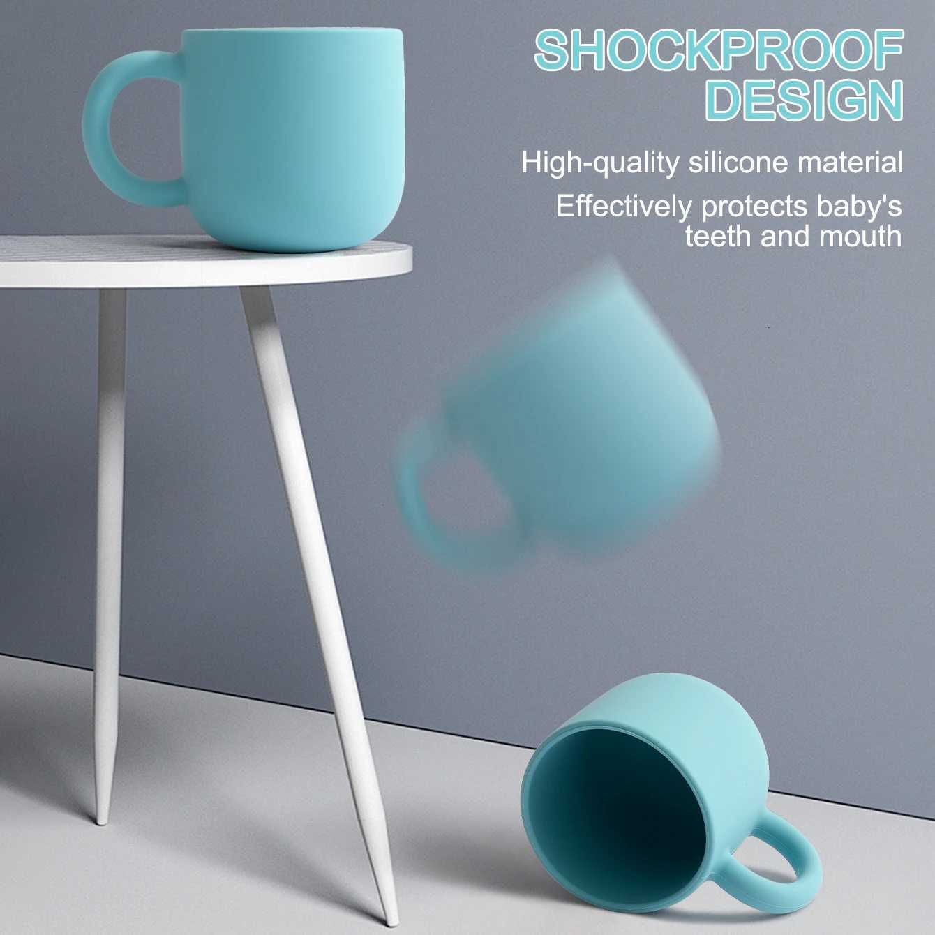 1PCS Color Kids Silicone Baby Feeding Cup Single Handle Portable Water Bottle Pure Color BPA Free Baby Tableware Shower Gift X250806