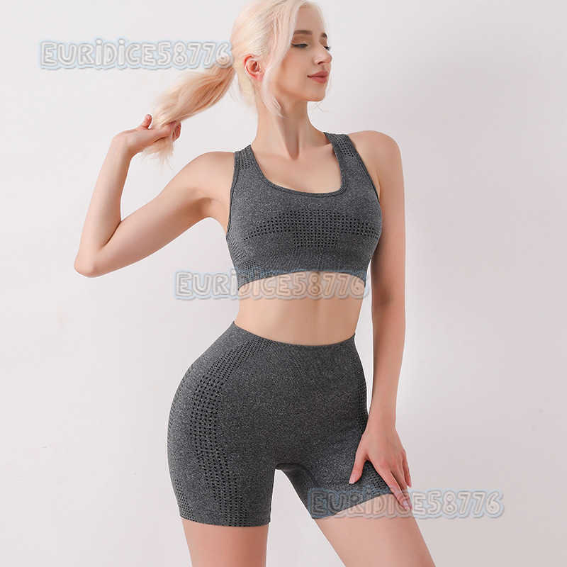 Quick-drying Yoga Clothing Set Outdoor Fitness Shockproof Sports Vest High Waist Tight Yoga Shorts Set H250806