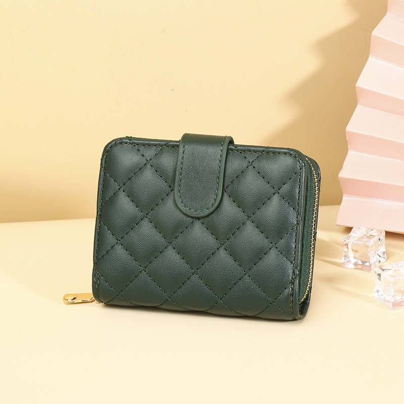 New Ins Diamond Pattern Fashion Small Wallet for Women Short Style Student Korean Version Coin Purse