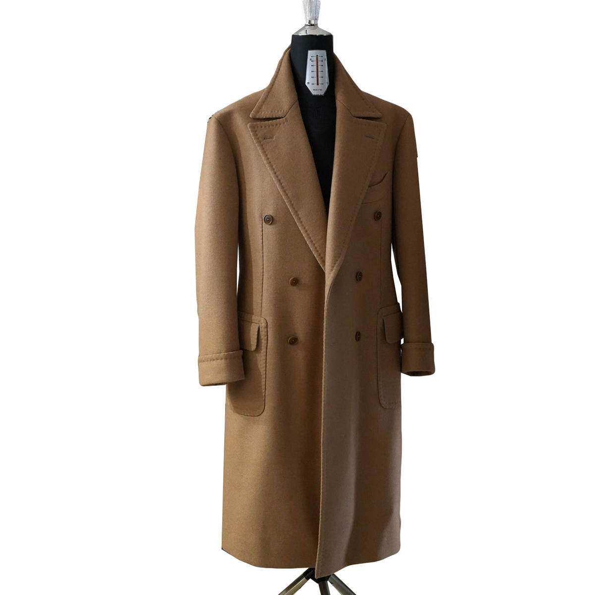 Vintage England Style Men's Overcoat Thick Peaked Lapel Double Breasted Casual Winter Warm Coat Customized