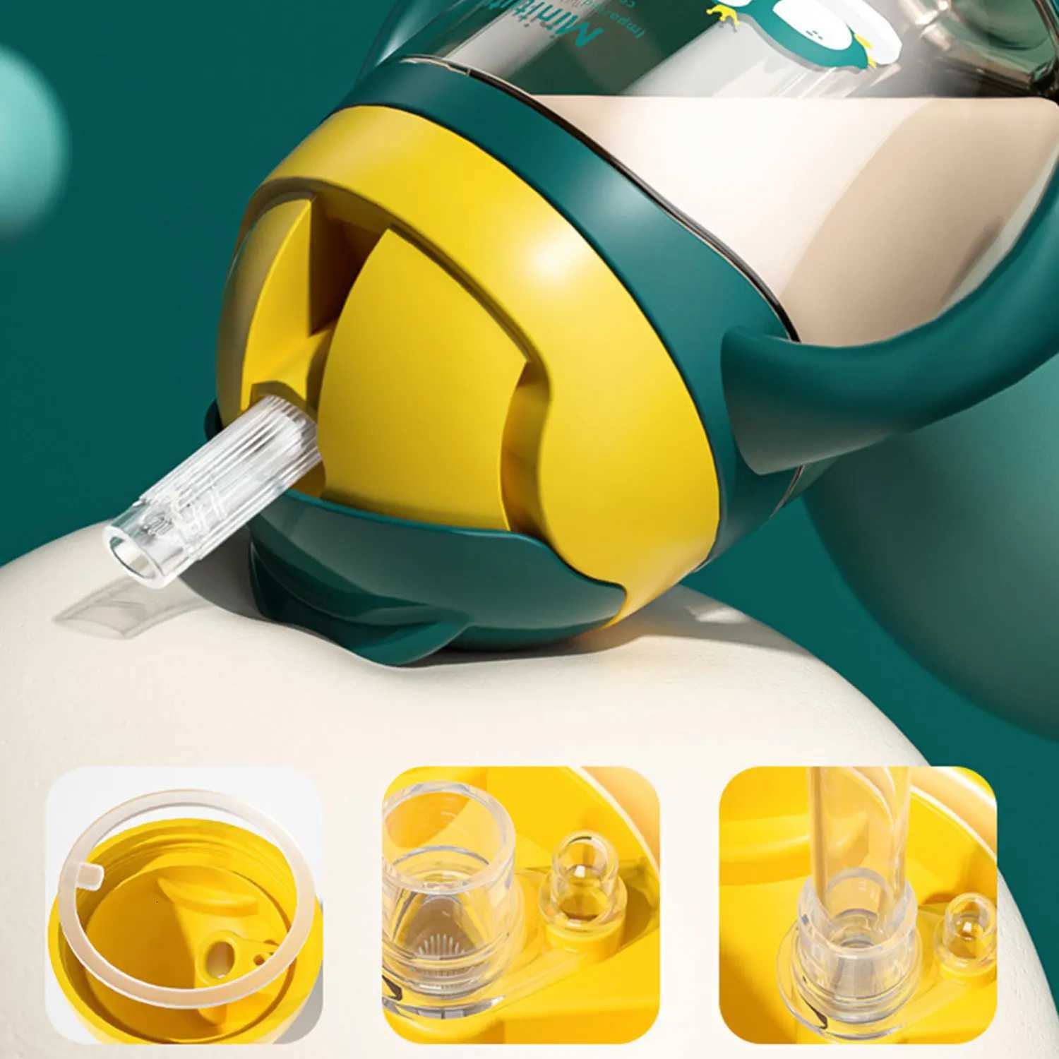 300ml Cartoon Design Childrens Sippy Cup Student PP Water Cup Wide Caliber Anti-Drop Anti-Leak Water Cup BPA Free X250806