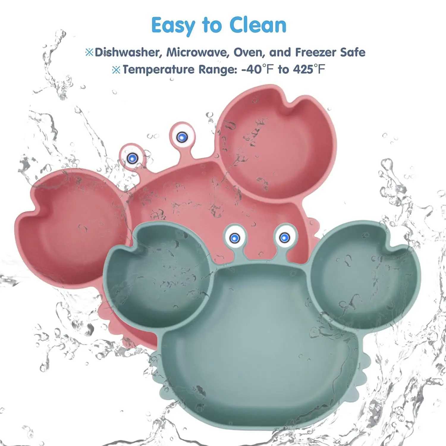 3Pcs/Set Baby Safe Silicone Dining Plate Food Feeding With Spoon Fork Cartoon Children Dishes Prevent Spilling And BPA Free X250806