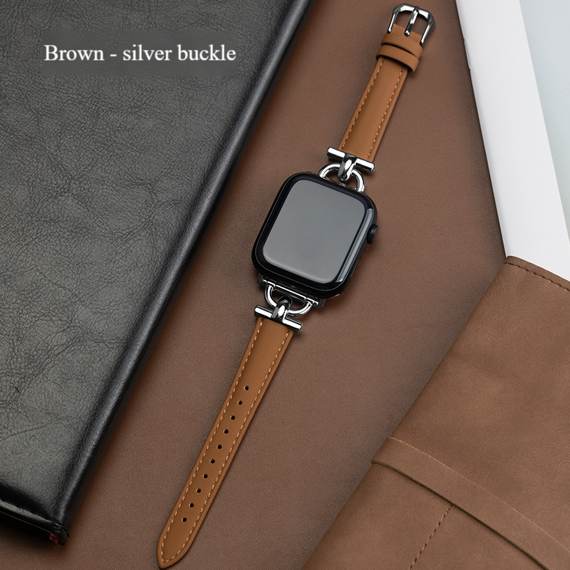 Luxury Womens Wristwatch Band - Genuine leather material 8/7/6/5/4/3/2/1/se/Ultra Suitable for the entire series