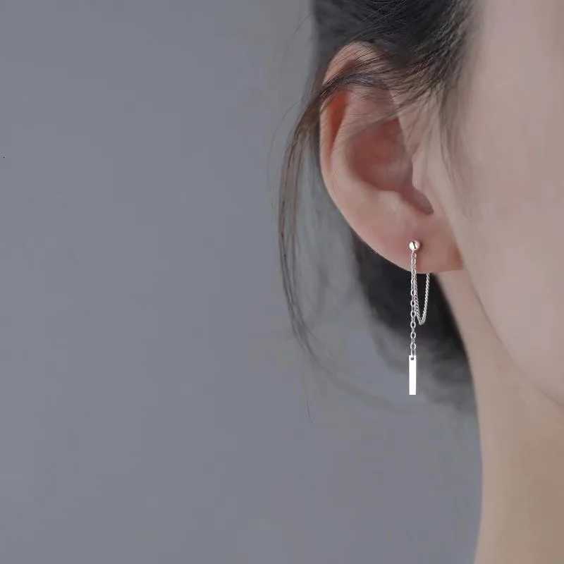 New Punk Silver Color Pop Simple Metal Long Chain Tassels Drop Earrings For Women Geometric Cool Fashion Creative Jewelry Y250805