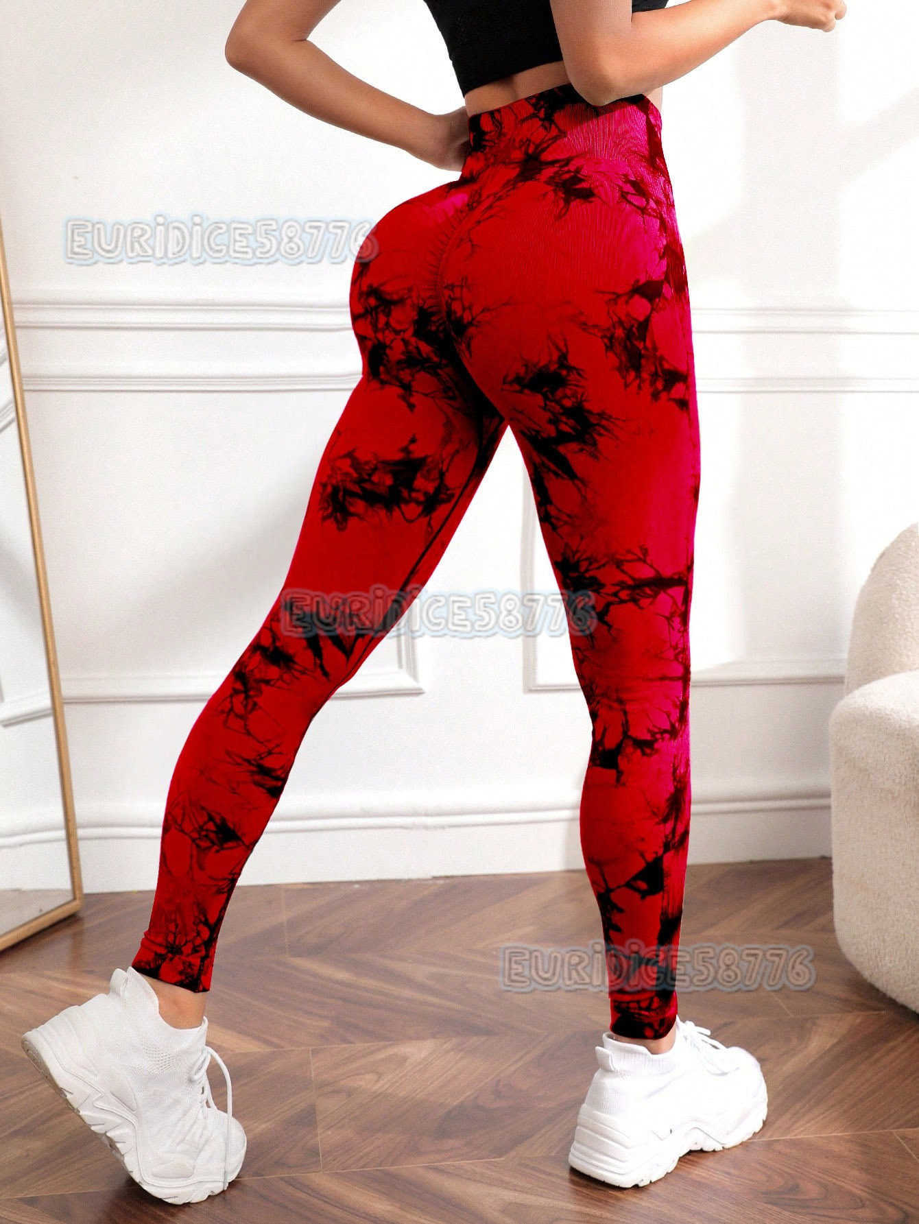 Seamless Honey Peach Yoga Tights Women Tie Dye Tie Bleaching Print High Waist Hip Lifting Sports Running Fitness Pants H250806