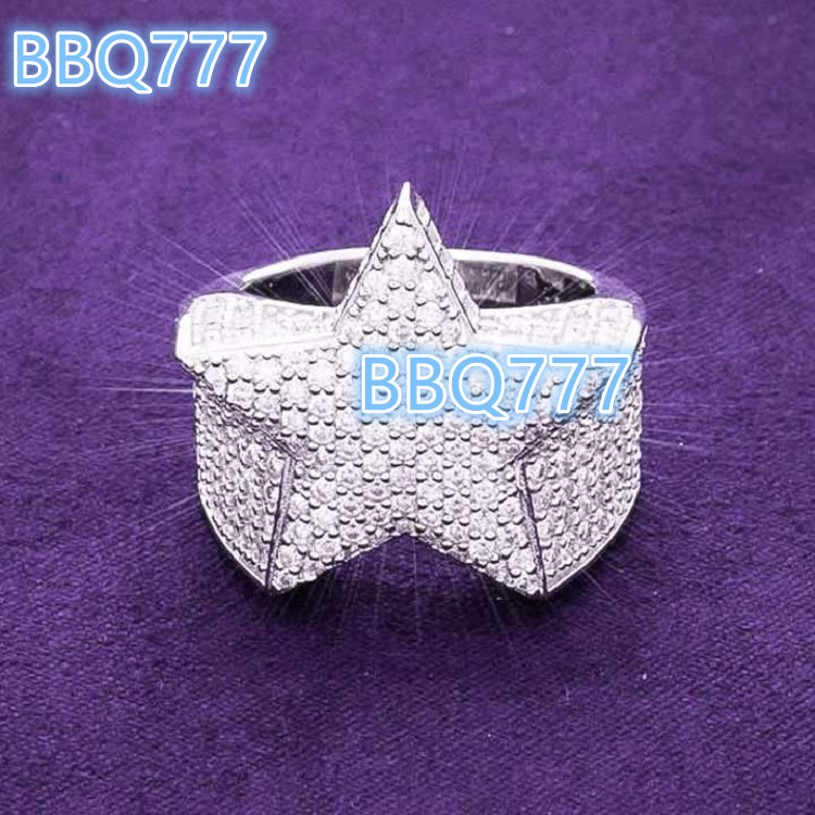 Custom Moissanite Wedding Band 925 Sterling Silver Star Emerald Cut Eternity Ring for Women with Matching Engagement Set