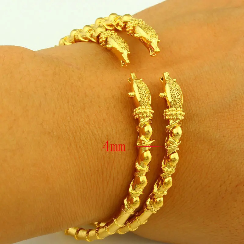 Dragon Bracelet For Women Men Gold Color Bangle jewelry Ethiopian/USA/African Animal bracelet bangles Items 250805