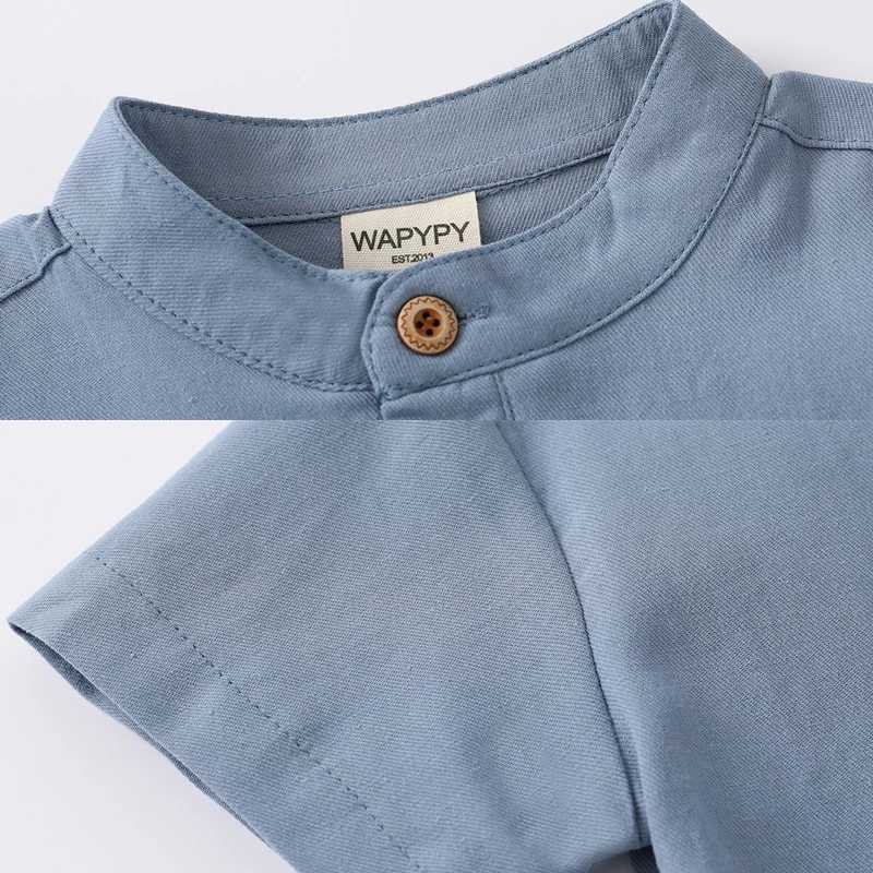 2025 Kids Shirts for Boys Toddler 1 to 2 3 4 5 6 7 Years White Black Yellow 100% Cotton Children Shirts Short Sleeve Summer Tops X250806