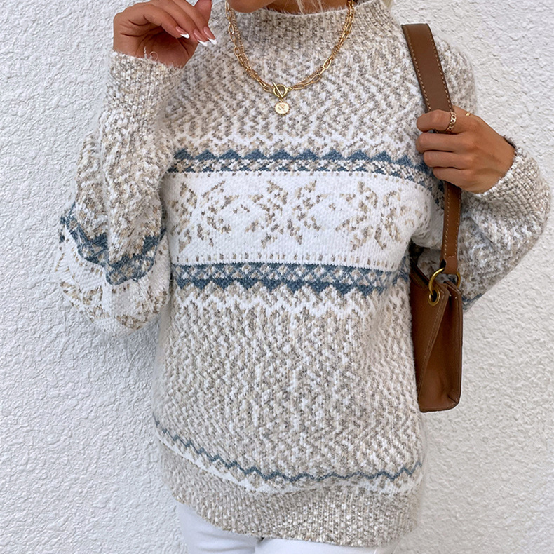 Free delivery designer sweater for women Comfortable sweater with warm design and knitted round neck top