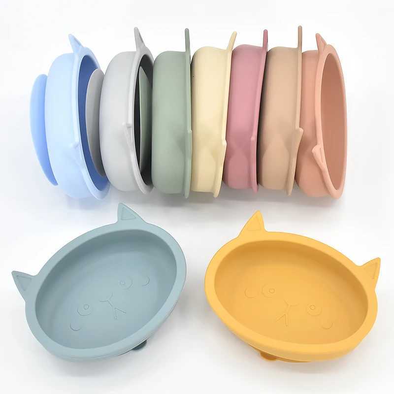Baby Silicone Feeding Plate Silicone Sucker Bowl for Kids Waterproof Suction Bowl BPA Free Childrens Tableware Kitchenware X250806