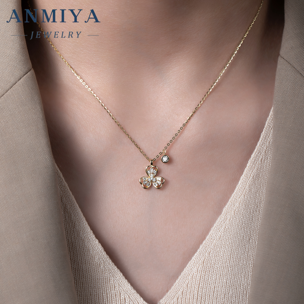 Custom 925 Sterling Silver Clover Necklace, Minimalist Pendant Jewelry for Teen Girls' Luck Charm Gift