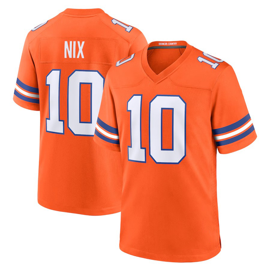 Broncoss Football Jerseys 10 Bo Nix 8 Jarrett Stidham 14 Courtland Sutton 2 Pat Surtain II 4 Sam Ehlinger 59 Johnny Walker Jr. 37 RJ Harvey Custom Football Jerseys