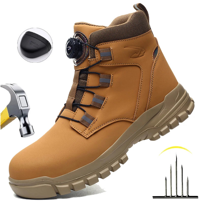 Steel Toe Safety Boots Men Waterproof Work Boots Anti-smash Anti-Puncture Safety Shoes Indestructible Shoes Botas Para Hombre 250731
