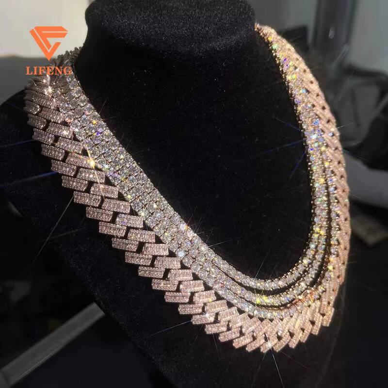 6mm Luxury Classic Hot Sale Moissanite Tennis Chain Tennis Necklace S925 Silver Tennis Chain Hip Hop Mens Moissanite Chain