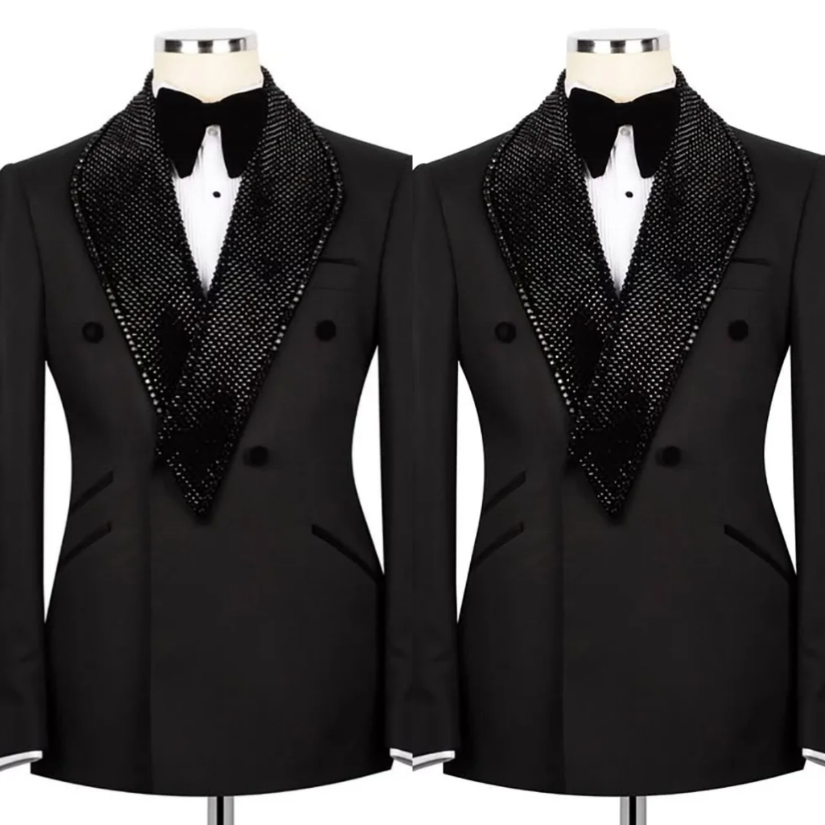 Exquisite Wedding Tuxedos Beaded 1 Piece Set Jacket Men Suit Shawl Lapel Groom Evening Business Blazers Customized