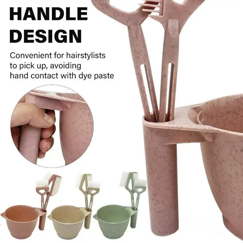 Premium Salon Kit 3PCS Hair Coloring Brush and Bowl Set DIY Hair Dyeing Bleach Barbershop Hair Color Applicator Tools 250805