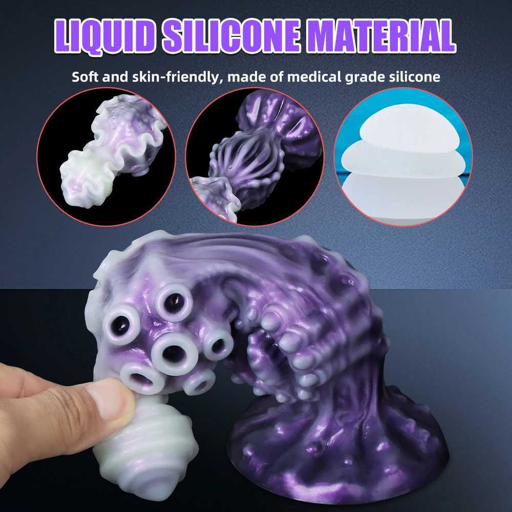 Fantasy Alien Anal Insertion Dildo Monster Shaped Knot Dildo Big Suction Butt Plug Cup Female Couple Sex Toy Adult SuppliesXJ250806