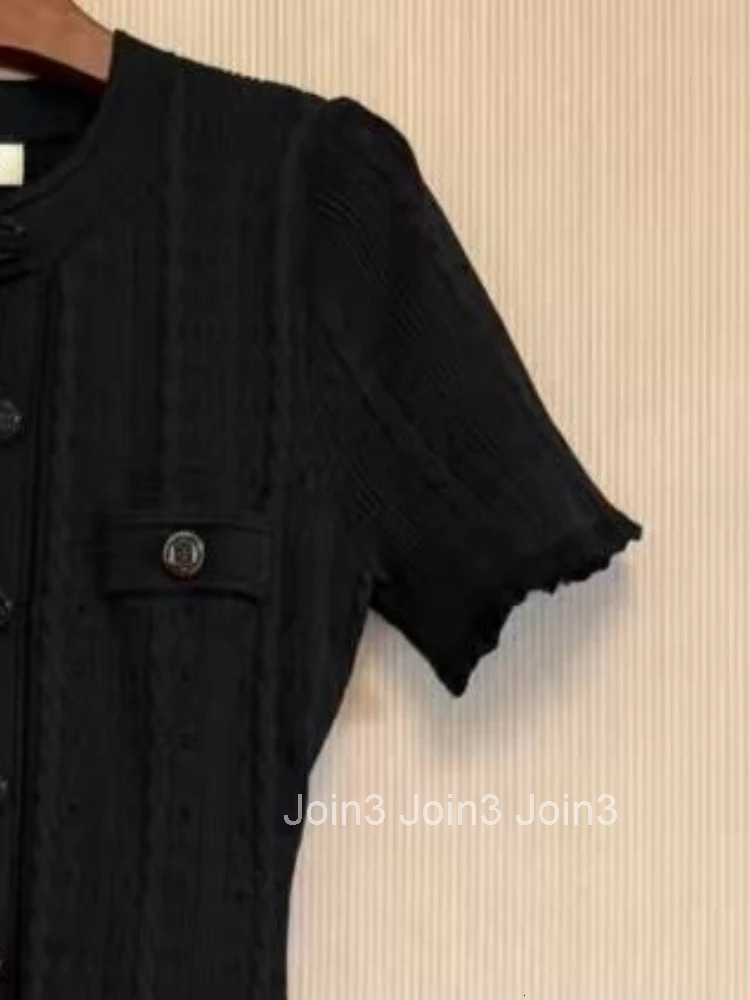 Popular Elegant New Solid Color Round Neck Dress Short Sleeved Long Knitted Dress for Women