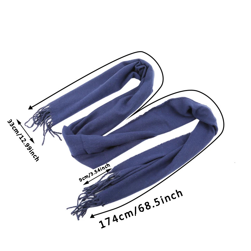 Wool Scarves Winter Soft Warm Cashmere Shawl Thickened Long Tassel Shawl Warm Scarf Fashion Solid Color Women Man Scarf 250806