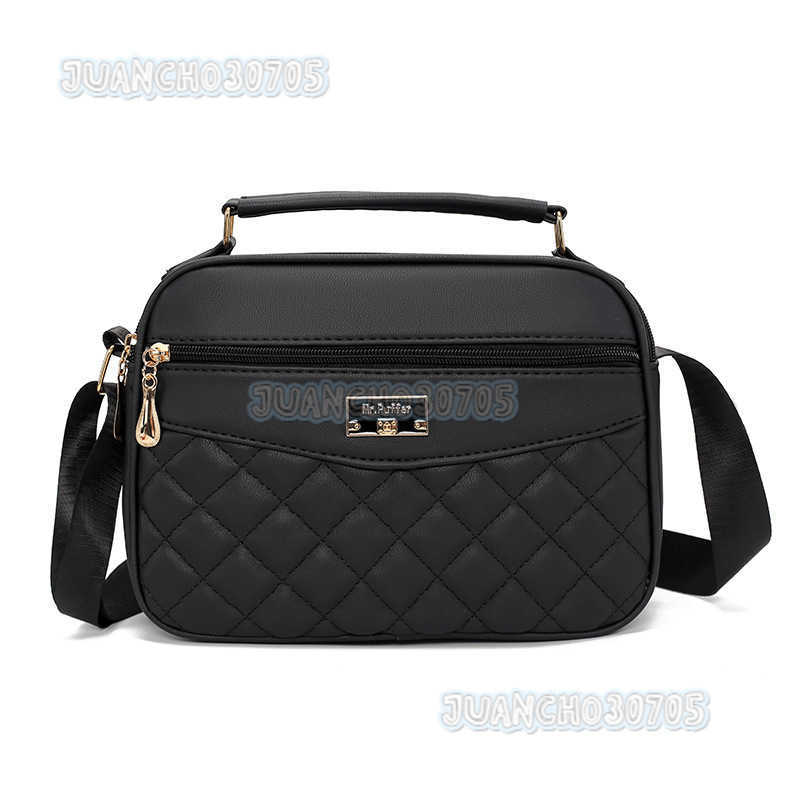 Womens Bag 2025 New Quilted Small Square Bag Fashion Pu Embroidered Crossbody Shoulder Bag for Women H250806