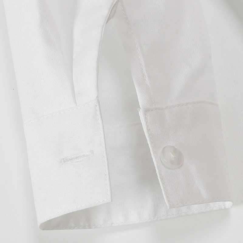 Baby Teenage Clothes School Uniform Boys Shirts White Striped Long Sleeve Turn-down Collar Kids Shirt for Boys Children Tops X250806