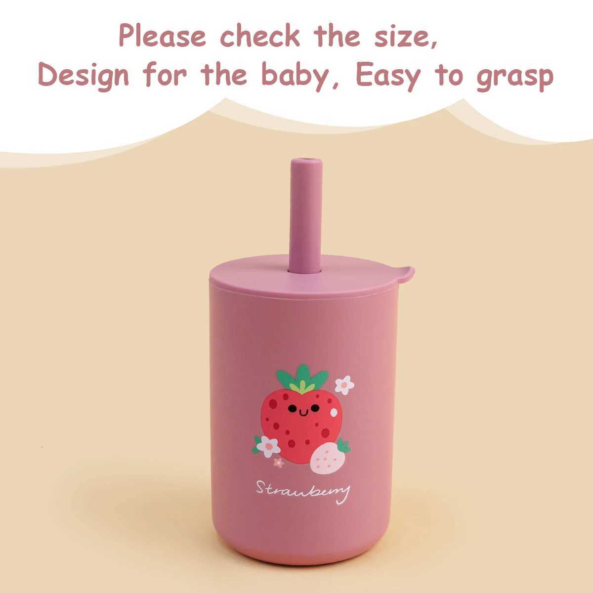 1pc 150ml Portable Childrens Straw Cup 5oz Kids Beginner Drinking Cup With Silicone Straw Practical Feeding Cup For Baby X2508061