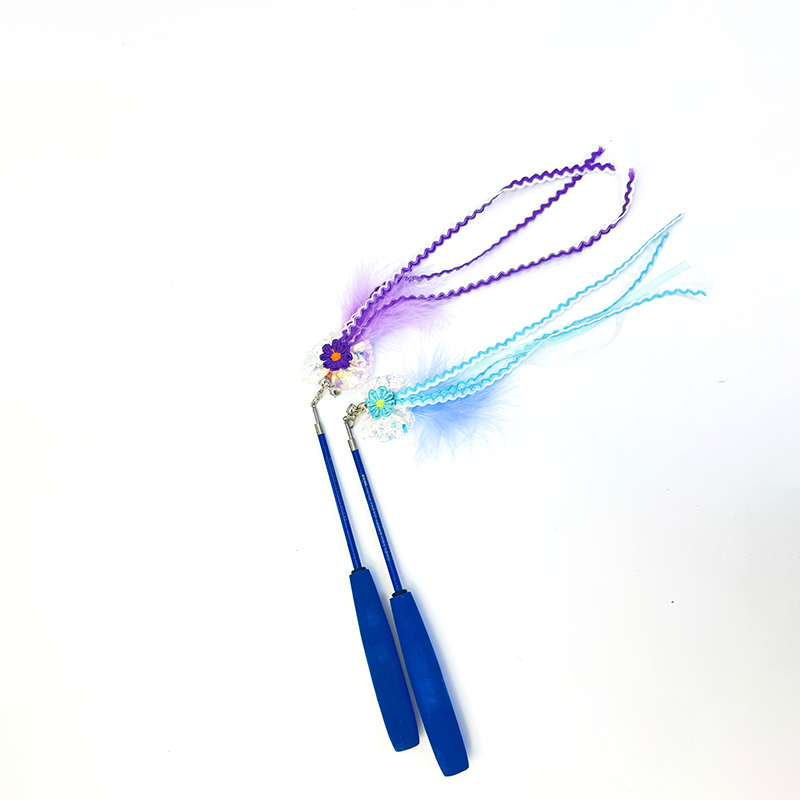 Cat toy magic color paper feather cat stick, bell to relieve boredom