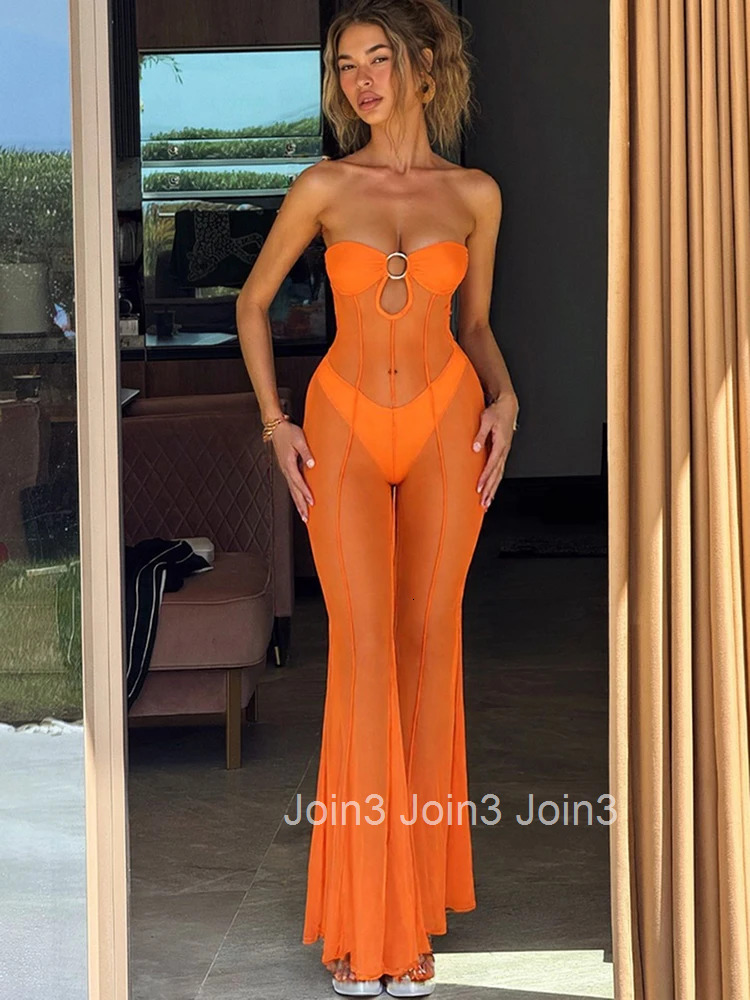 Elegant Maxi Mesh Dress Women Fashion Sexy See-through Lady Long Dresses Girls Robe Party High Robe Streetwear New