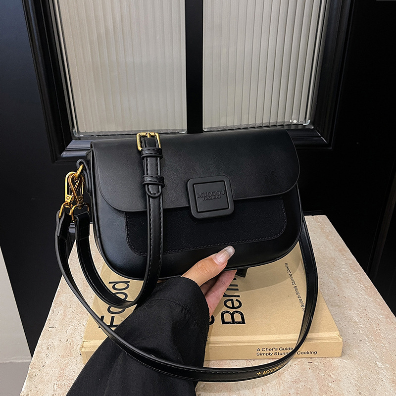 Yuezi Commuting Fashion Small Square Bag Women's Handbag Free Shipping Designer Luxury New Fashion Splicing Single Shoulder Crossbody Bag Casual 